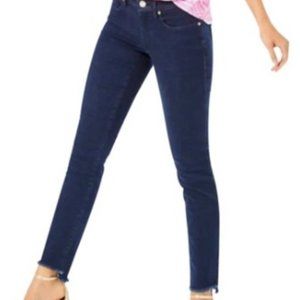 Lilly Pulitzer Dark Blue High-Rise Frayed Hem Skinny Jean Size 8